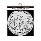 STAMPERIA ROUND FRAME WITH FLOWER TEMPLATE 12 X 12 CM-KSTDS-25