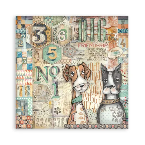 STAMPERIA FURRY FRIENDS BLOCK 30.5/30.5 CM -SBBXLB30