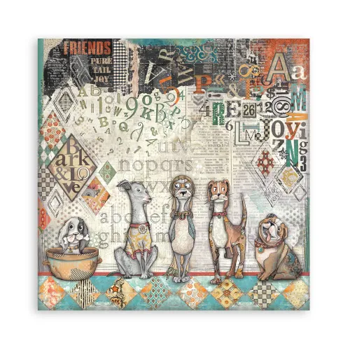 STAMPERIA FURRY FRIENDS BLOCK 30.5/30.5 CM -SBBXLB30