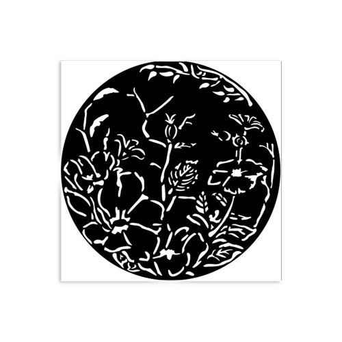 STAMPERIA ROUND FRAME WITH FLOWER TEMPLATE 12 X 12 CM-KSTDS-25