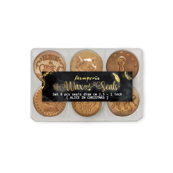 STAMPERIA ALICE IN CHRISTMAS WAX SEALS 2.5CM 6 PCS-WAXSL11