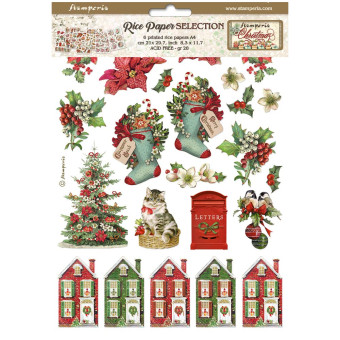 STAMPERIA ДЕКУПАЖНА ХАРТИЯ CHRISTMAS 6БР. А4 DFSA4XCX