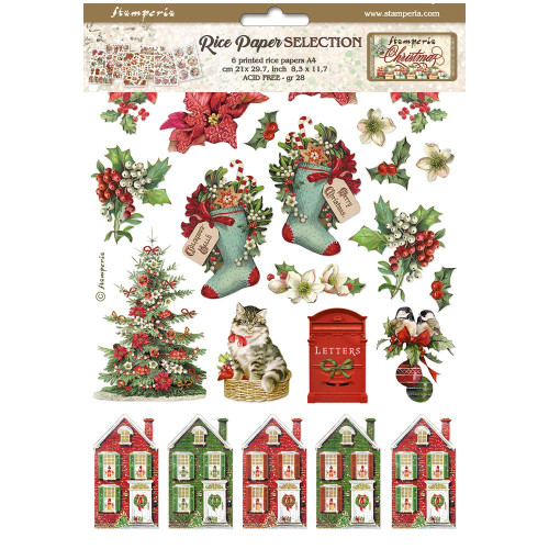STAMPERIA ДЕКУПАЖНА ХАРТИЯ CHRISTMAS 6БР. А4 DFSA4XCX