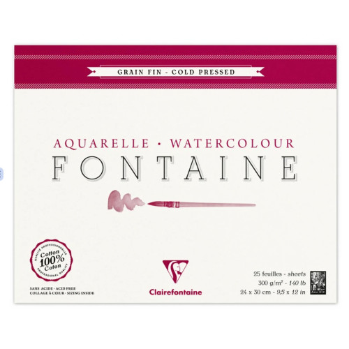 CLAIREFONTAINE SKETCHBOOK FONTAINE COLD PRESSED 24/30 300G 25L