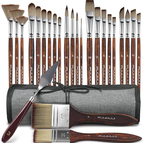 FUUMUUI WATERCOLOR BRUSHES SET SYNTHETIC 25PCS.