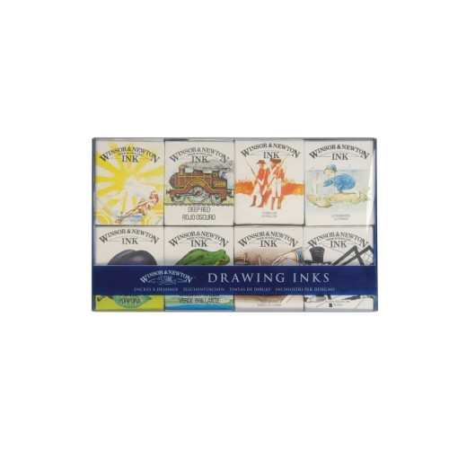 W&N CALLIGRAPHIC INK 8 COLORS X 14 ML - WILLIAM 1090094