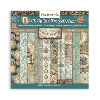STAMPERIA BACKGROUNDS BLOCK PAPER 20.3/20.3 CM - SBBS142