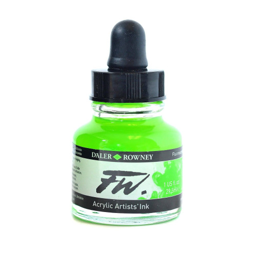 DALER ROWNEY ACRYLIC INK FW 29.5ML - FLUO GREEN 160029349