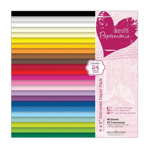 DOCRAFTS ЦВЕТНА ХАРТИЯ 160ГР. 152/152ММ. 48БР. - PMA160502