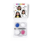 SNAZAROO FACE PAINT 3X3.75 G. + BRUSH AND SPONGE - FESTIVE
