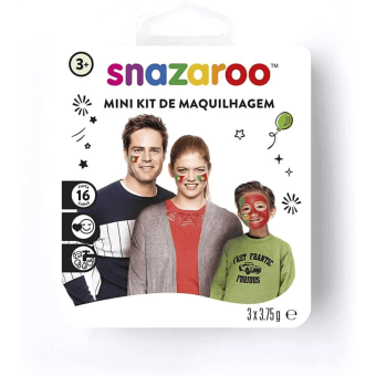 SNAZAROO FACE PAINT 3X3.75 G. + BRUSH AND SPONGE - PORTUGAL