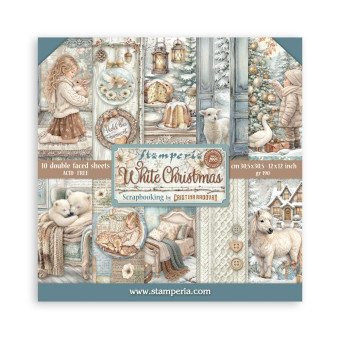 STAMPERIA WHITE CHRISTMAS BLOCK 30.5/30.5 CM - SBBL190
