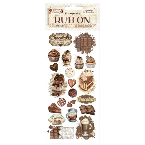 STAMPERIA COFFEE AND CHOCOLATE RUB ON 10,16/21,6СМ- DFLRB194