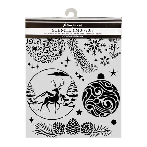 STAMPERIA CLASSIC CHRISTMAS ШАБЛОН CHRISTMAS BALLS 20 Х 25 СМ - KSTD215