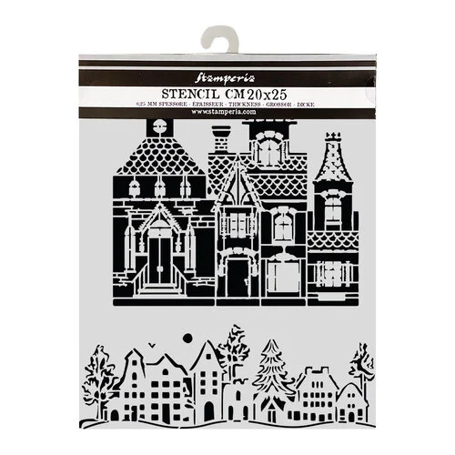 STAMPERIA CLASSIC CHRISTMAS ШАБЛОН CHRISTMAS HOUSE 20 Х 25 СМ - KSTD216