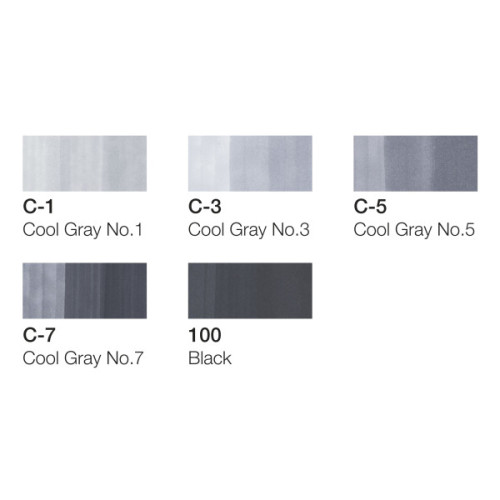 COPIC CIAO SET - 5+1 COOL GREY TONES