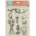 STAMPERIA FURRY FRIENDS SILICONE STAMP 14/18CM - WTK228