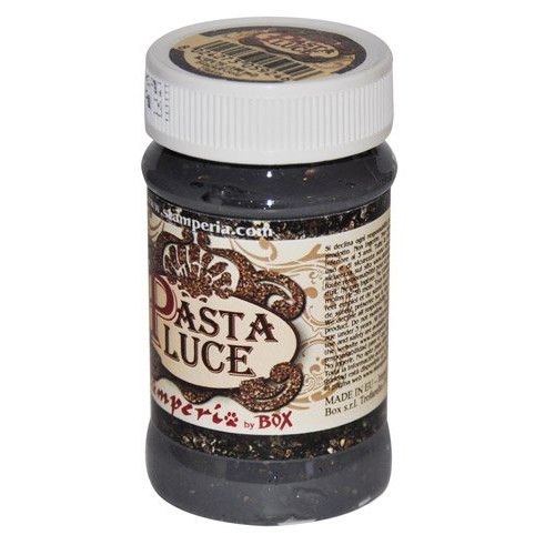 STAMPERIA PASTA LUCE 100 ML - 3D ПАСТА BLACK & GOLD FLAKES