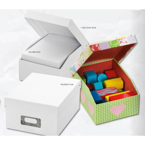 FOLIA RECTANGULAR CARDBOARD BOXES SET - WHITE