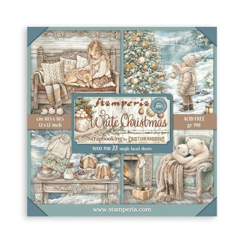 STAMPERIA WHITE CHRISTMAS БЛОКЧЕ 30,5/30,5 СМ -SBBXLB39
