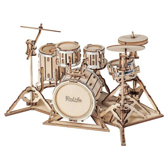 ROBOTIME 3D ДЪРВЕН ПЪЗЕЛ DRUM KIT 246 ЧАСТИ TG409