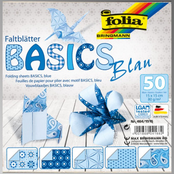 FOLIA ORIGAMI PAPER BLUE 15/15 CM 80 GSM 50 SHEETS