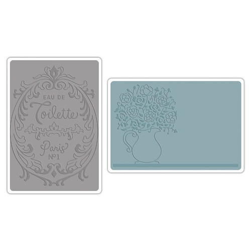 SIZZIX ПАПКИ ЗА РЕЛЕФ - FLOWERS & PERFUME LABEL S