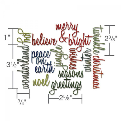 SIZZIX THINLITS ЩАНЦИ ЗА ИЗРЯЗВАНЕ - HOLIDAY WORDS: SCRIPT