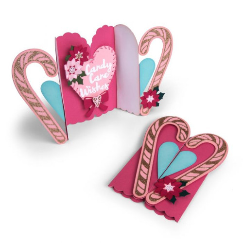 SIZZIX THINLITS DIES FOR CUTTING - CARD, CANDY CANE FOLD