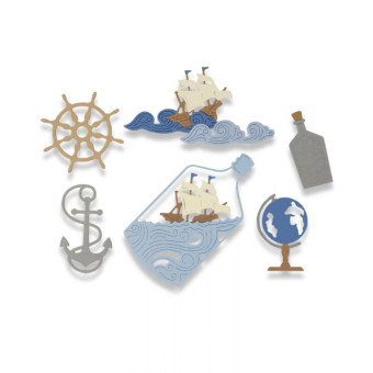 SIZZIX THINLITS ЩАНЦИ ЗА ИЗРЯЗВАНЕ - SHIP IN A BOTTLE
