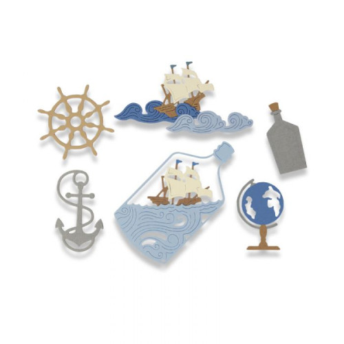 SIZZIX THINLITS ЩАНЦИ ЗА ИЗРЯЗВАНЕ - SHIP IN A BOTTLE