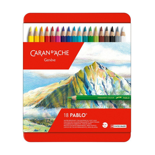 CARAN D'ACHE ЦВЕТНИ МОЛИВИ PABLO КОМПЛЕКТ 18 ЦВ