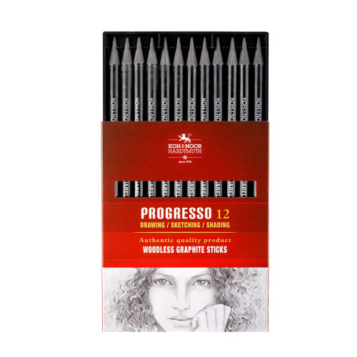 KOH-I-NOOR WATERCOLOUR GRAPHITE PENCILS WOODLESS 4B
