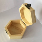NEWART WOODEN BOX HEXAGONAL 10/10/6.5 CM - AS-WB16