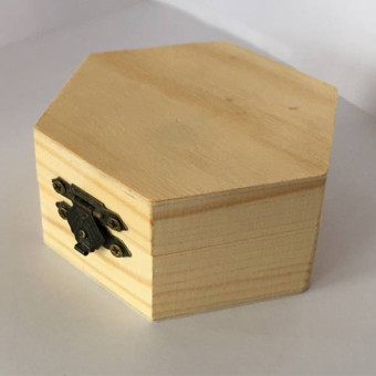 NEWART WOODEN BOX HEXAGONAL 10/10/6.5 CM - AS-WB16