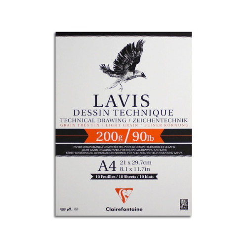 CLAIREFONTAINE SKETCHBOOK LAVIS DRAWING 21/29.7, 200 G/M² 10 SHEETS