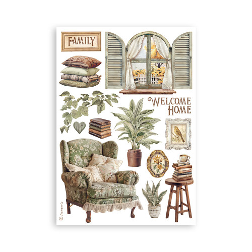 STAMPERIA GOLDEN HARMONY WASHI PAD 8 SHEETS A5 -SBW11
