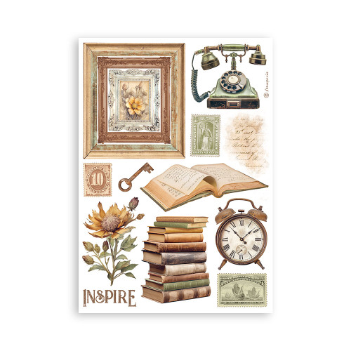 STAMPERIA GOLDEN HARMONY WASHI PAD 8 SHEETS A5 -SBW11