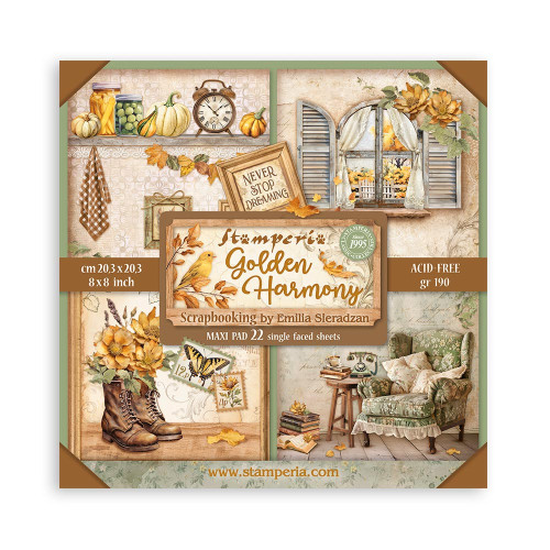 STAMPERIA GPLDEN HARMONY БЛОКЧЕ 20,3/20,3 СМ -SBBSXB05
