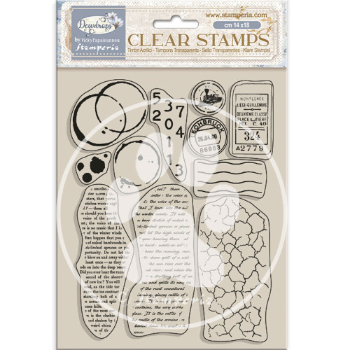 STAMPERIA DEWDROPS SILICONE STAMP 14/18CM - WTK208