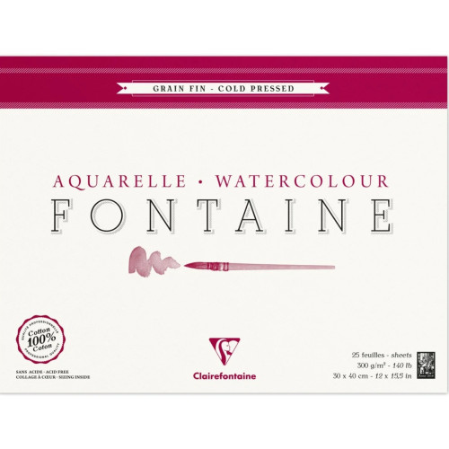 CLAIREFONTAINE SKETCHBOOK FONTAINE COLD PRESSED 30/40 300G 25L