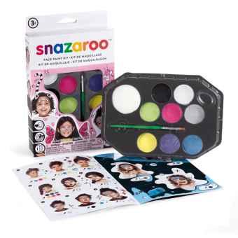 SNAZAROO FACE PAINT SET 8X2 ML. + BRUSH - GIRLS