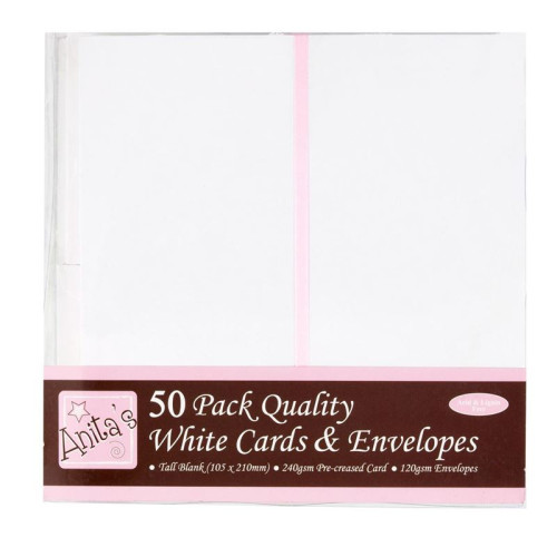 DOCRAFTS CARDS WITH ENVELOPES 10.5/21 50 PCS WHITE - 1511001 / ANT 1513020