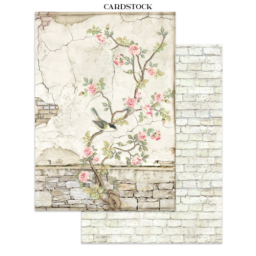 STAMPERIA HOUSE OF ROSES JUNK JOURNAL 8 КАРТИЧКИ 4 СТИКЕРА И 4 ИЗРЕЗКИ - SBJK19