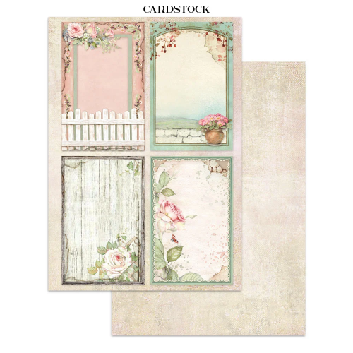 STAMPERIA HOUSE OF ROSES JUNK JOURNAL 8 КАРТИЧКИ 4 СТИКЕРА И 4 ИЗРЕЗКИ - SBJK19