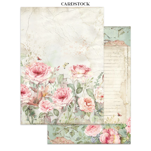 STAMPERIA HOUSE OF ROSES JUNK JOURNAL 8 КАРТИЧКИ 4 СТИКЕРА И 4 ИЗРЕЗКИ - SBJK19