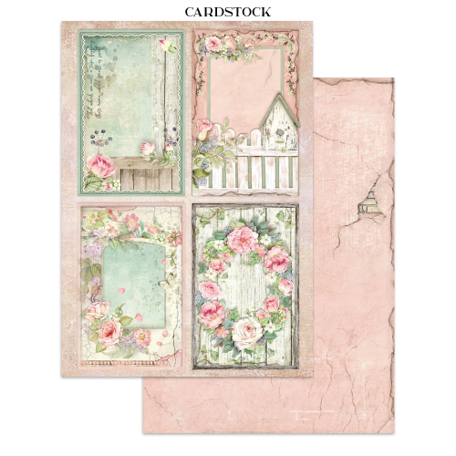 STAMPERIA HOUSE OF ROSES JUNK JOURNAL 8 КАРТИЧКИ 4 СТИКЕРА И 4 ИЗРЕЗКИ - SBJK19