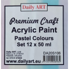 DAILY ART ACRYLIC PAINT PASTEL COLOURS 12 PCS X 50 ML -DA20S106