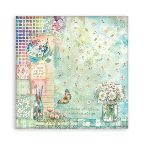STAMPERIA DAISY ART BLOCK PAPER 20.3/20.3 CM - SBBSXB22