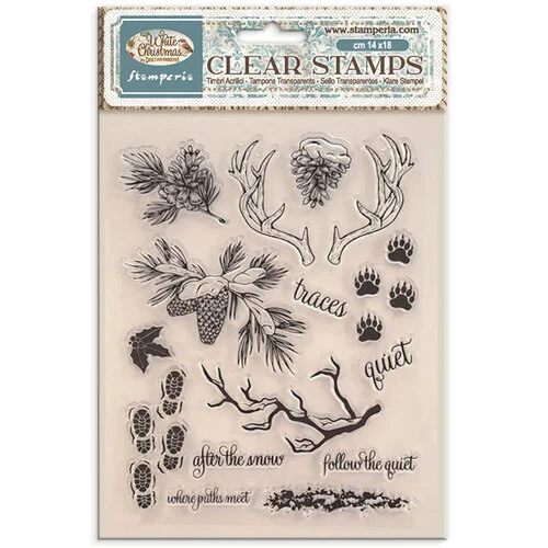 STAMPERIA WHITE CHRISTMAS SILICONE STAMP 14/18CM - WTK245